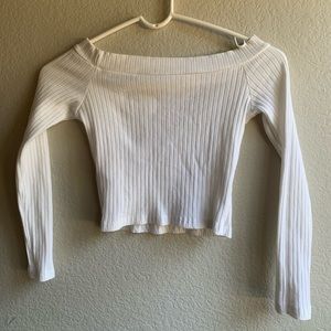 Long sleeve off the shoulder crop top